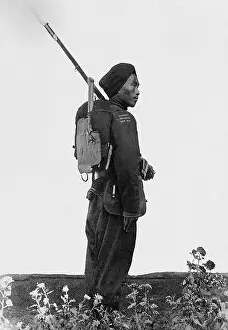 Employed Prints: Chinese soldier in Tsingtau, China in July 1900