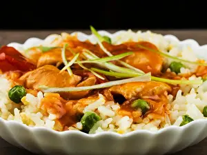 Chinese New Year Prints: Chinese Sweet and Sour Chicken With Egg Fried Rice Meal