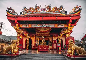 Phuket Prints: Chinese temple and shrine in Phuket Chinatown old town, Thailand