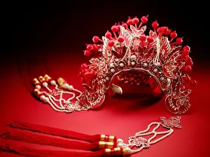 Man Made Object Prints: Chinese traditional wedding crown, phoenix coronal
