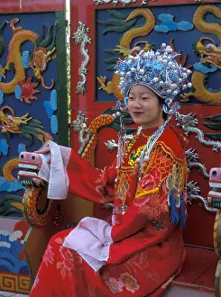 Forbidden City Prints: Chinese woman dressed as a member of the Royal Court Bejing China 2001