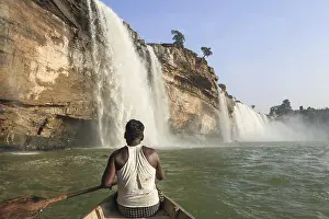 Water Body Prints: Chitrakot waterfalls, bastar, chhattisgarh, india, asia