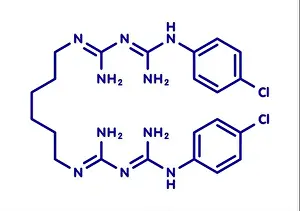 Antibacterial Prints: Chlorhexidine antiseptic molecule. Skeletal formula