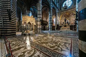 Interior View Prints: Choir with marble pulpit, 1266-68