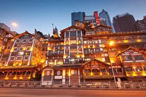 Chongqing, China at Hongyadong traditional district