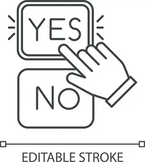 Click Prints: Choose option linear icon. Yes and no buttons
