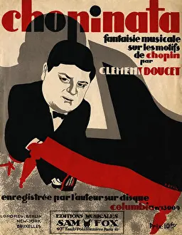 Caricatures Prints: Chopinata Score Cover for Fantaisie Musicale sur les motifs de chopin par Clement Doucet