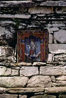 Bhutan Prints: A chorten, or stupa on the hiking trail up to Tango Monastery in Bhutan. (23-09-89) BX10
