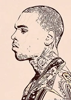 Chris Brown Portrait, Chris Brown Print