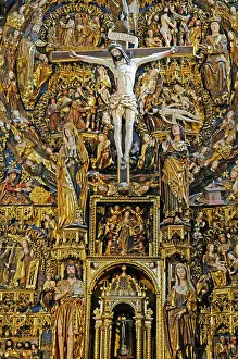 Crucifix Prints: Christ, crucifix, altar of the church of Cartuja de Miraflores