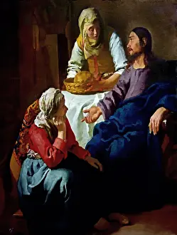 Gallery Prints: Christ in the house of Mary and Martha 1654-1655 by Johannes Vermeer or Jan Vermeer 1632 - 1675