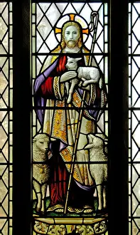Christ with sheep, window. Church of Saint John Evangelist
