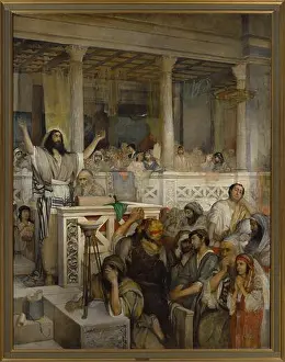 Divinity Prints: Christ teaching in Capernaum. Gottlieb, Maurycy (1856-1879), painter