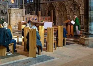 Minster Prints: Christian religious service in Lincoln cathedral church
