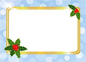 Mistletoe Prints: Christmas card frame design template with blank space for your text