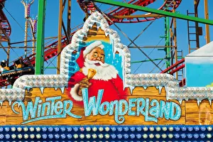 Claus Prints: Christmas funfair at Winter Wonderland, Hyde Park, London, England, UK