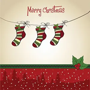 Presents Prints: Christmas greeting card with socks