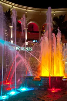 Fountains Prints: Christmas lighting and decorations on fountains at The Village at Gulfstream Park in Hallandale