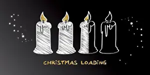 Amusing Prints: Christmas is loading. Progress bar with candles showing loading of christmas