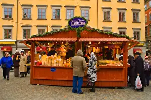 Yuletide Prints: Christmas market at Stortorget square in Gamla Stan Old Town Stockholm Sweden EU