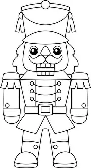 Jolly Prints: Christmas Nutcracker Isolated Coloring Page