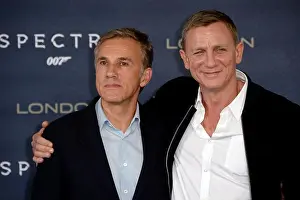Eyes To Camera Prints: Christoph Waltz and Daniel Craig attending the Spectre photocall