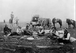 Campsite Prints: The chuckwagon is attributed to Charles Goodnight