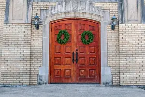 Kentucky Prints: Church doors at Greensburg United Methodist Church in Greensburg Kentucky