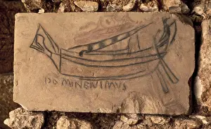 Meaning Prints: CHURCH OF THE HOLY SEPULCHRE- DRAWING OF A PILGRIM SHIP FOUND IN THE OLDEST PART OF THE CHURCH DATING FROM THE 4TH