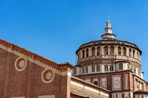 Milano Prints: Detail of the church of Santa Maria delle Grazie (Holy Mary of Grace 1463-1497) in Milan