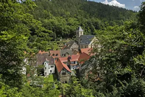 Valley View Prints: Church In Ziegenrück An Der Saale, Thuringia, Germany