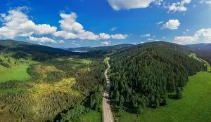 Summer Evening Prints: Chuysky trakt road in the Altai mountains