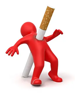 Fatigue Prints: Cigarette kills man (clipping path included)