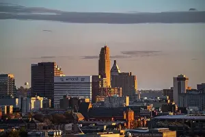 Skyline Cincinnati Prints: Cincinnati downtown aerial view, Ohio, USA skyline