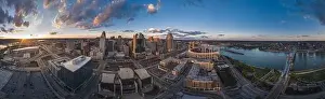 Cincinnati downtown aerial view, Ohio, USA skyline