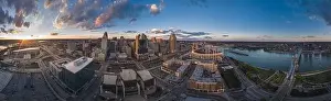 Skyline Cincinnati Prints: Cincinnati downtown aerial view, Ohio, USA skyline