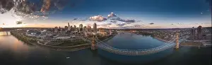 Cincinnati downtown aerial view, Ohio, USA skyline