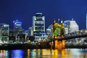 Ohio Prints: Cincinnati downtown overview