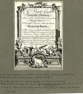 This circa 1758 trade card for Gerard van der Gucht the younger