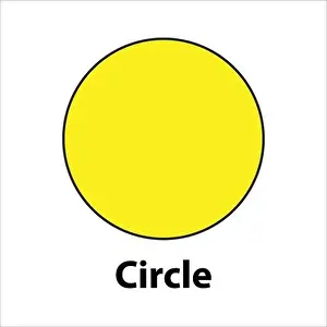 Preschoolers Prints: Circle geometric shape yellow color vector