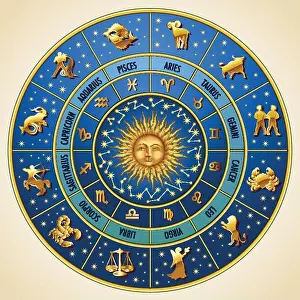 Circle of the zodiac signs. Vector Illustration