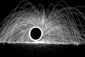 Graphic Texture Prints: circles of light at night
