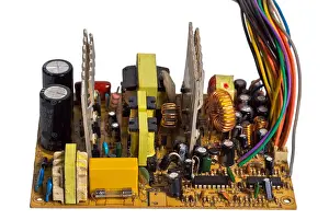 Plug Power Prints: Circuit Board Inside Computer's Power Supply