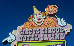 Boulevard Prints: The Circus Circus hotel and casino sign in Las Vegas