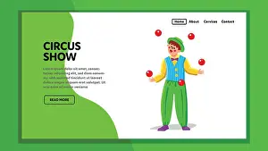 Throw Prints: Circus Show Performance Juggler Throw Balls Vector