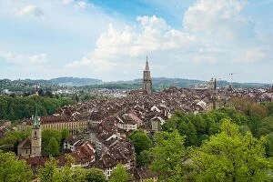 Images Dated 9th May 2016: City of Bern skyline with nice beautiful sky in Bern, Switzerland. Europe