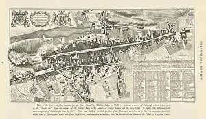 1949 Prints: The City & Castle of Edinburgh after Edgar, 1742. Facsimile copy 1949 old map