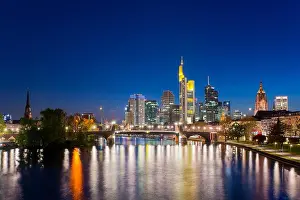 City of Frankfurt am Main skyline at night, Frankfurt, Germany