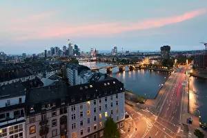 City of Frankfurt am Main skyline at night, Frankfurt, Germany