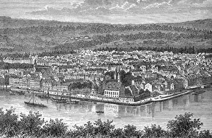 Fruher Prints: The city of Koblenz, Rhineland-Palatinate